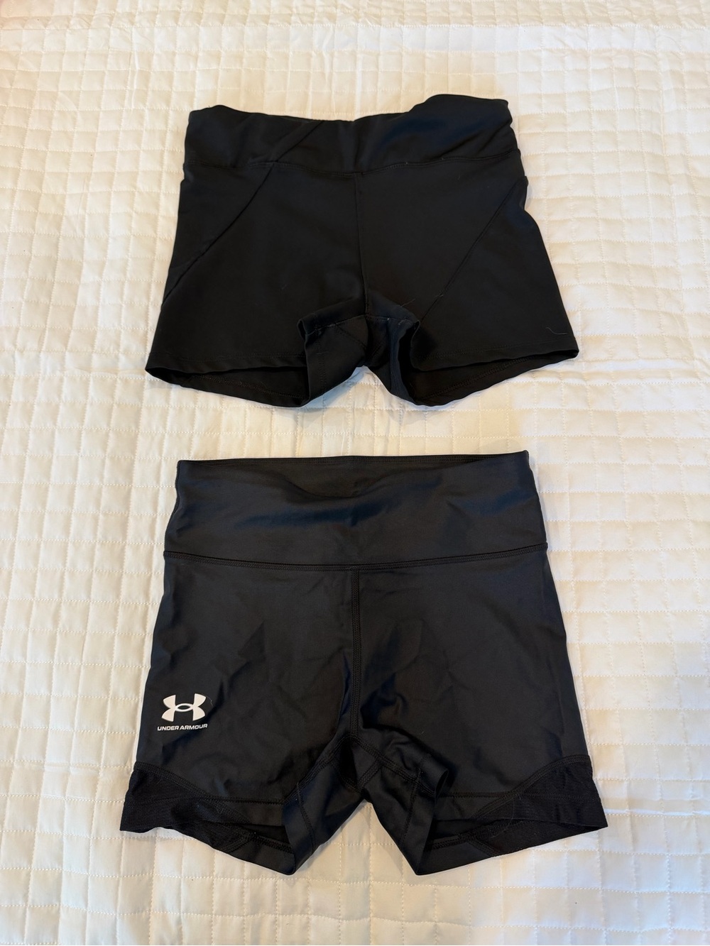 Under Armour and Rabbit Black Women’s Training Shorts — spandex